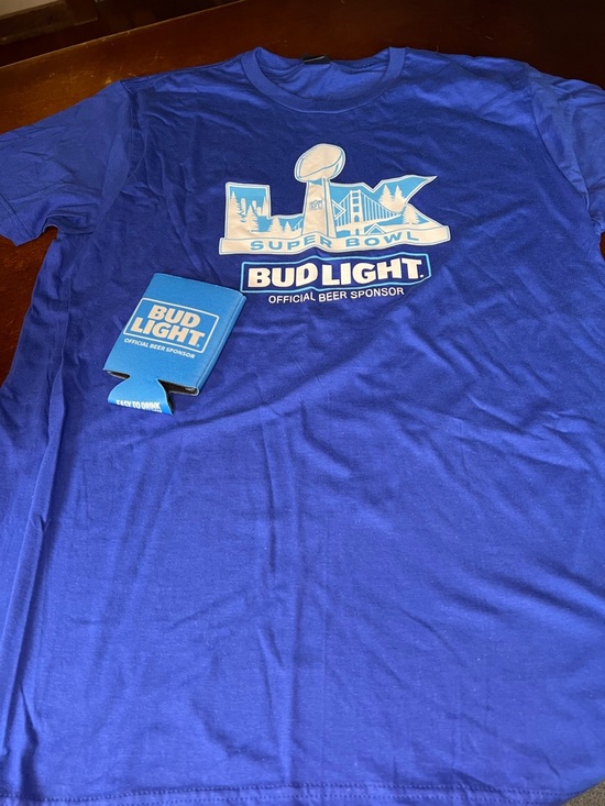 Hanes Other - New Bud light Superbowl T-Shirt & Koozie